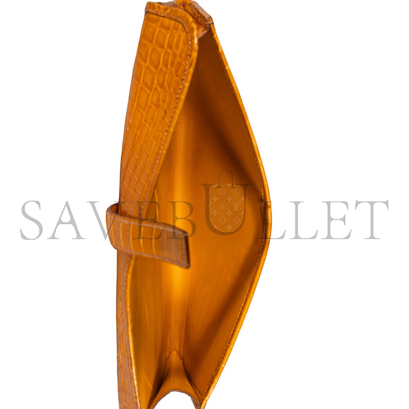 HERMES MASTER JIGE ELAN CLUTCH 29 CROCODILE ORANGE (29*15*3cm)